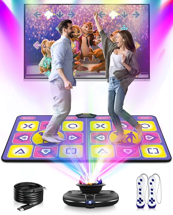 Flannel Dance Mat for TV with Camera, Non-Slip Exercise Dance Pad with Yoga Mode for Kids & Adults, Family-Friendly Electronic Game Mat Toy Gifts for Girls & Boys (Purple)