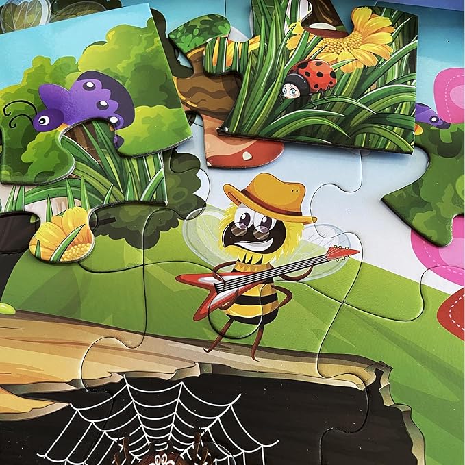 Jumbo Floor Puzzle for Kids, Large Jigsaw Puzzles 35 Piece for Kids Ages 3-5,Preschool Learning & Education Toys, Gifts for 4-8 Year Old Boys and Girls (Insect)