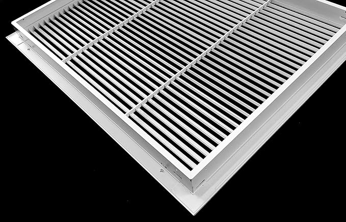 HVAC Premium 24'' X 18'' Aluminum Return Filter Grille for 1'' Filter - Easy Airflow - Linear Bar Grilles [Outer Dimensions: 26.5w X 20.5h]