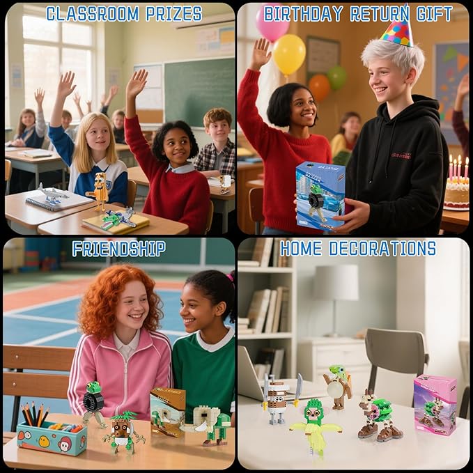Italian Brainrot Action Figure Building Kit, Brainrot Toys, Creative STEM Construction Blocks, Collectible Desk Decor Gift for Adults & Teens 14+(BOMBARDIRO CROCODILO)