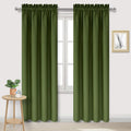 DWCN Blackout Curtains Room Darkening Thermal Insulated Bedroom Curtains Window Curtain Panels, 38 x 84 inches Long, Set of 2 Olive Green Rod Pocket Drapes
