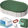 Yankee Emerald Series Pool Covers for Above Ground Pools | Oval 16x32 ft Swimming Pool Cover w/Steel-Core Cable, Winch for Winterization | 9 mil Medium-Thickness for Off-Season, On-Season Protection