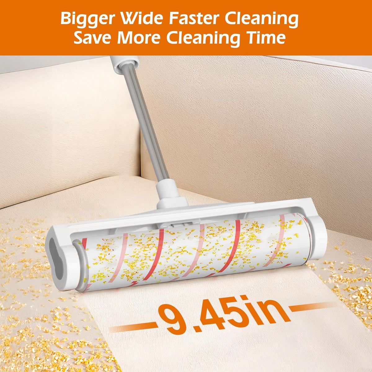 9.45 Inch Extra Sticky Lint Roller Refills 3 Pack (270 Sheets) –Compatible with 9.45 Inch Lint Rollers Pet Hair and Lint Cleaning on Furniture, Carpets, and Clothes