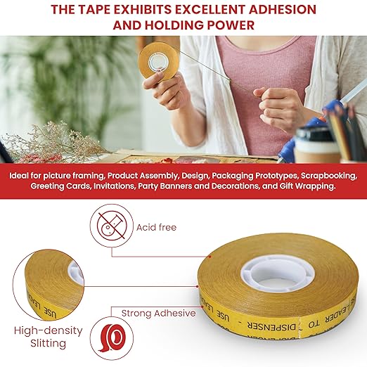 GGR Supplies T.R.U. ATG-7502 ATG Tape (Acid Free Adhesive Transfer Tape): 1/2 in. Wide x 36 yds. (Pack of 6)