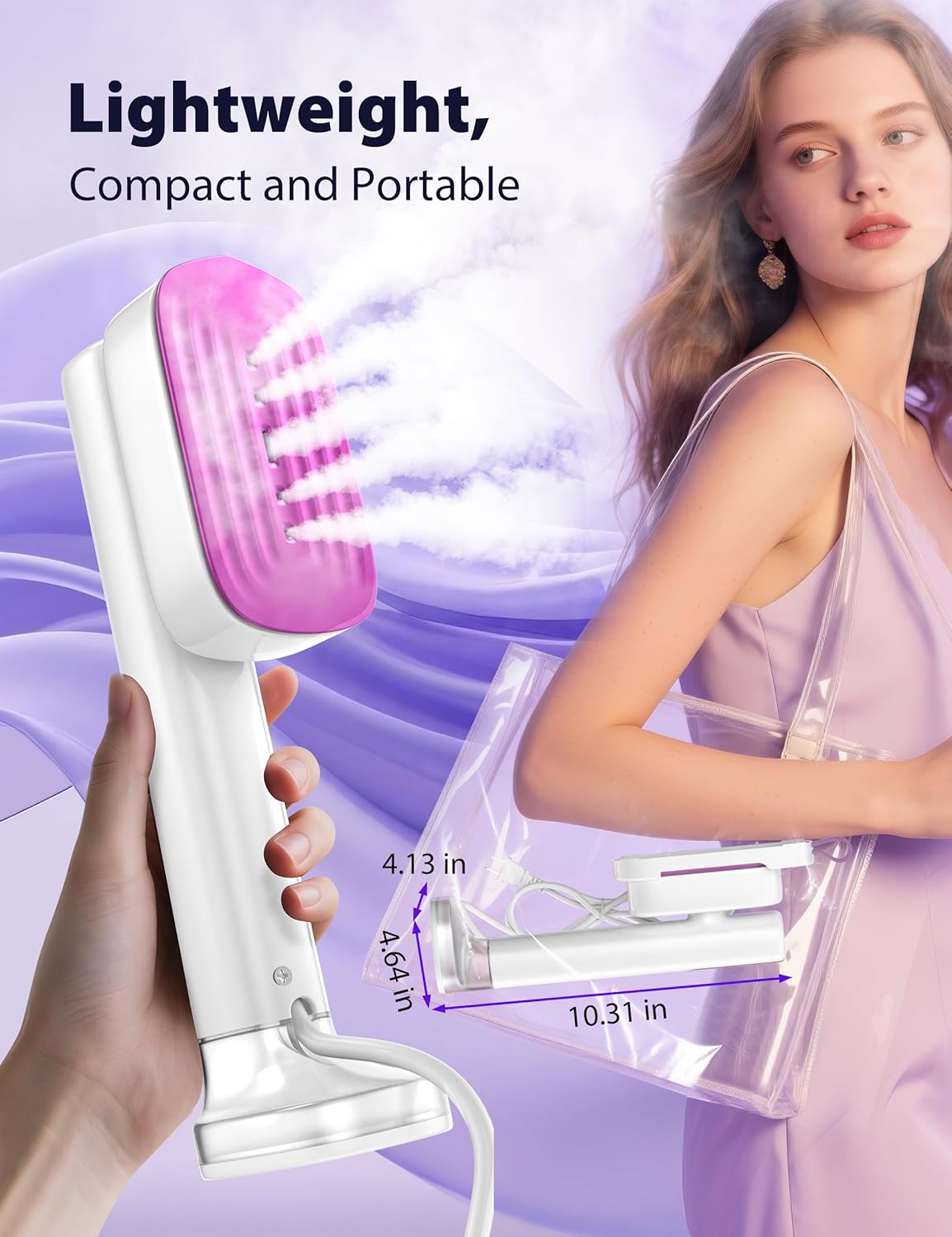 Sundu Steamer for Clothes,15s Fast Heat-up Handheld Garment Steamer,35mins Runtime & 180ml Large Tank,25g/min Steam,Ceramic Panel,Stands on Desk,Wrinkle Remover for Travel, Home, Office(White)