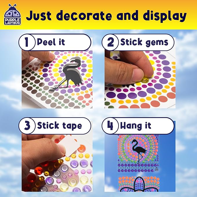 SUNGEMMERS Window Art Kids Crafts - Fun Arts and Crafts for Kids Ages 8-12 & Birthday Gifts for Girls 6 7 8 9 10 Year Old - Craft for Girls 8-12, Graduation Gifts for Kid 6-8 7-10, Toys for Ages 5-7