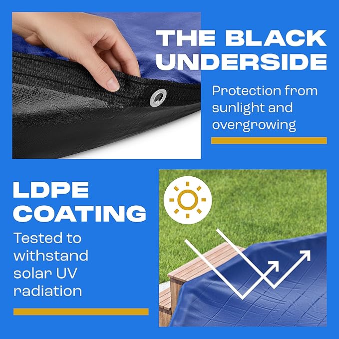 Winter Pool Cover 15 ft Round for Above Ground | Extra Thick & Durable Above-Ground Pool Cover | Sapphire Series of Premium Cold- and UV-Resistant Pool Cover | by Yankee Pool Pillow
