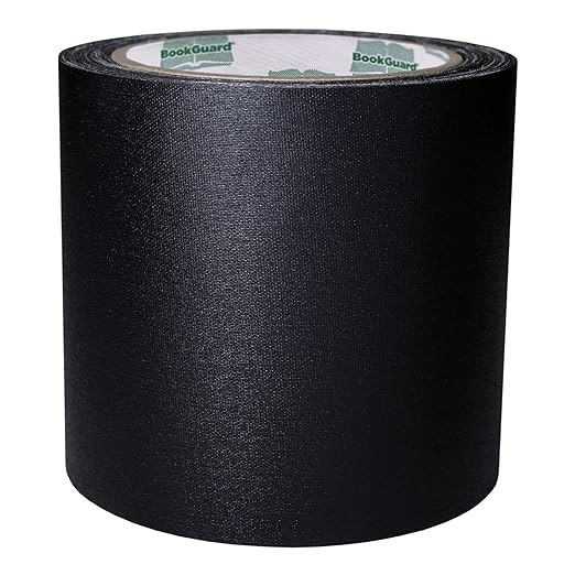 BookGuard 4 inch Premium Bookbinding Repair Cloth Tape, 15 Yard Roll, Black