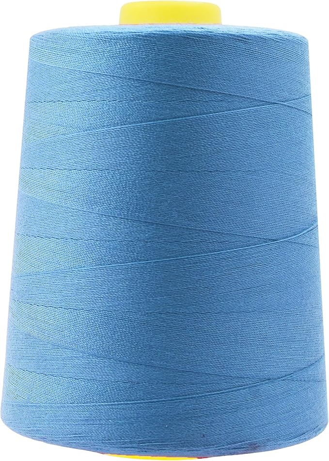 Mandala Crafts 4 Pack of Serger Threads Cones Spools - 20S/2 24000 Yards Polyester Dusty Blue Threads for Sergers Machine and Overlock Quilting Sewing Machine