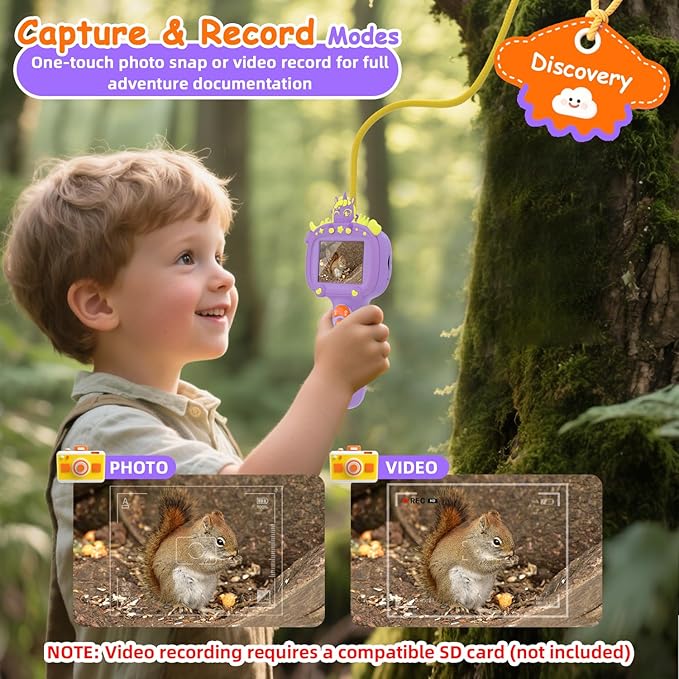 Borescope Snake Camera Endoscope with Light & Flexible Tube for Kids - Educational STEM Science Toy for Boys & Girls Ages 3-10, Birthday for Nature Exploration - Purple