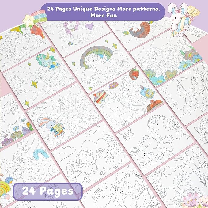gesboole Paint with Water Coloring Books for Kids Ages 3-5, 4-8 – Cute Coloring Book for Teens,Arts and Crafts for Kids Ages 3 4 5 6 7 8+, Birthday Gift Toys for Girls Boys,Travel Toys -Unicorn