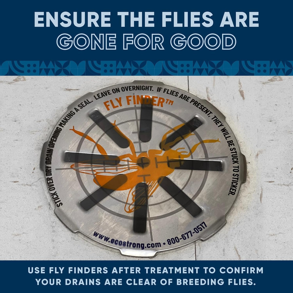 Fruit Fly Drain Treatment | Drain Fly Eliminator | Eliminates Gnats, Sewer Flies and More - Works in All Drains - 128 Fl Oz w Fly Finder