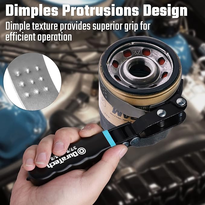 DURATECH Large Swivel Oil Filter Wrench, Oil Filter Removal Tool, Fits Filters 3-7/8"-4-3/8", Ideal for Car Repair Tools