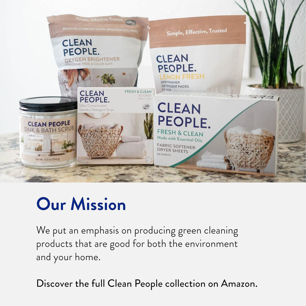 Clean People Laundry Detergent Pods - Recyclable Packaging, Hypoallergenic, Stain Fighting - Ultra Concentrated, Laundry Soap - Peppermint, 192 Pack