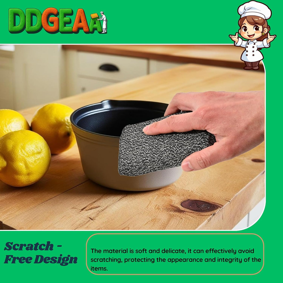 Heavy - Duty Kitchen Sponge - 20 Times More Durable, Scratch Free, Suitable for Non Stick Cookware Cut Resistant, Multi - Purpose Cleaning Supplies for Home, Bathroom (2 Pack Grey)
