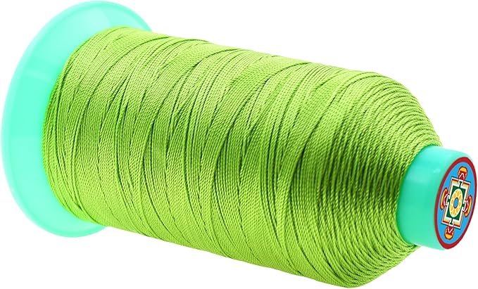 Mandala Crafts Bonded Nylon Thread Apple Green Heavy Duty Sewing Threads - 800 YDs Size 277 840D T270 Tex 270 Thread for Leather Jeans Weaving Outdoor Marine Upholstery Threads