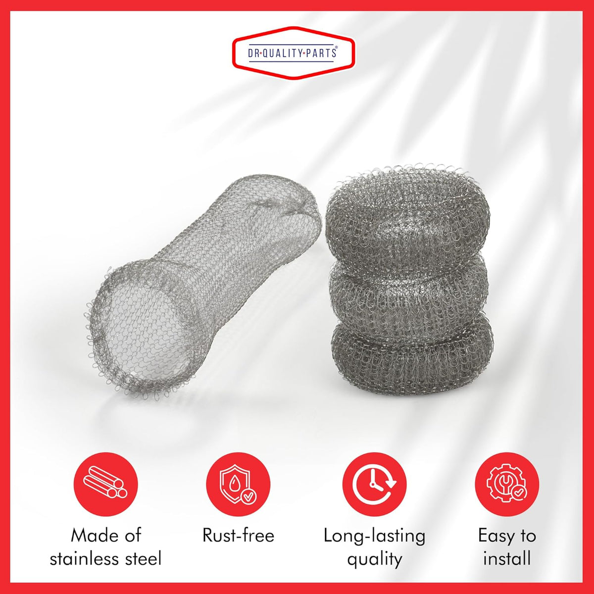 Washing Machine Lint Trap – Stainless Steel Hose Filter, Mesh Drain Catcher, Washer Sock Lint Remover, Rust-Free Snare Laundry Filter with Nylon Cable Ties, 29cmx6.5cm – 12-Pack