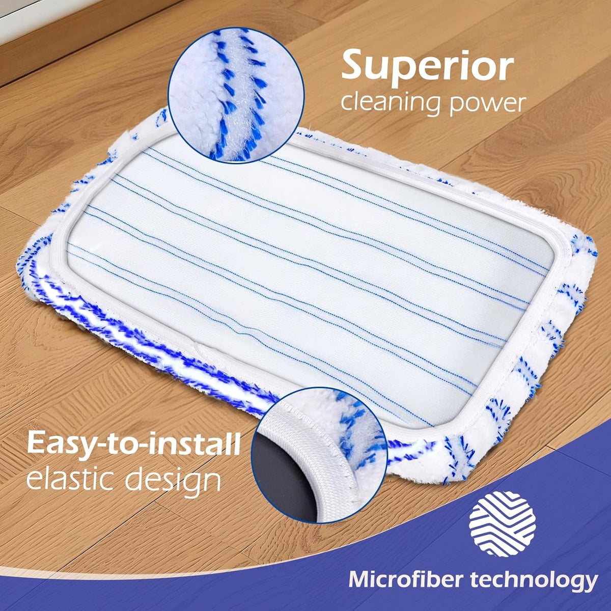 Masthome Microfiber Mop,Large Surface Flat Mop with 5 Reusable Pads,Hardwood Floor Mops for Dry and Wet Use,Microfiber Mops for Floor Cleaning-1 Cleaning Scraper Included