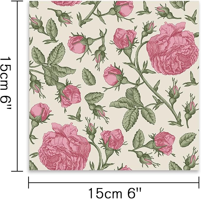 24 Sheets 12 Designs Scrapbook Paper Pad,6"×6” Single-Sided Decopodge Craft Cardstock Paper, Christmas Scrapbooking DIY Decorative Background Cardmaking Supplies.Flowers