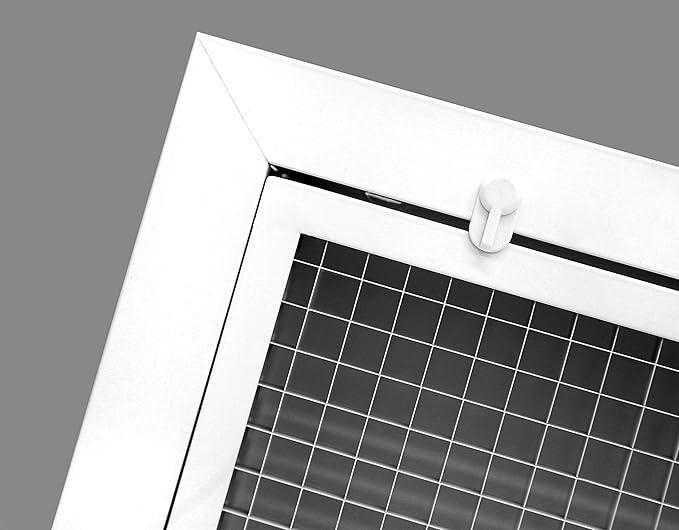 HVAC Premium 8" x 34" Cube Core Eggcrate Return Air Filter Grille for 1" Filter - Aluminum - White [Outer Dimensions: 10.5" x 36.5]