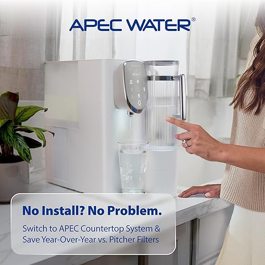 APEC Water System ROES-PHUV75 Essence Series Top Tier Alkaline Mineral pH+ and UV Ultra-Violet Sterilizer 75 GPD 7-Stage Ultra Safe Reverse Osmosis Drinking Water Filter System