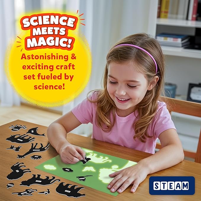 Skillmatics Sun Paper Art Kit - STEM Craft Kit for Kids with Decorative Paper, Stencils & Markers, Create with Sunlight, Mess-Free, Indoor Fun, Gifts for Ages 4, 5, 6, 7, 8, 9, 10, 11, 12