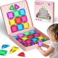 Travel Magnetic Tiles Building Set 60 PCS Transparent 3D Magnetic Blocks with Construction Board STEM Educational Building Toys for Boys & Girls Ages 3-12