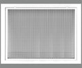 HVAC Premium 20'' x 16'' Cube Core Eggcrate Return Air Filter Grille for 1'' Filter - Aluminum - White [Outer Dimensions: 22.5'' x 18.5]