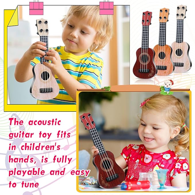 Lenwen 36 Pcs Kids Ukulele Guitar 10 Inch Kids Toy Ukulele 4 Strings Mini Guitar Children Musical Instruments Educational Learning Toy for Toddler Beginner Preschoolers Education