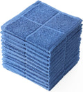 Glynniss Dishcloths Kitchen Highly Absorbent Dish Rags 100% Cotton Dish Cloths for Washing Dishes, Cleaning (Middle Blue, 11x11)