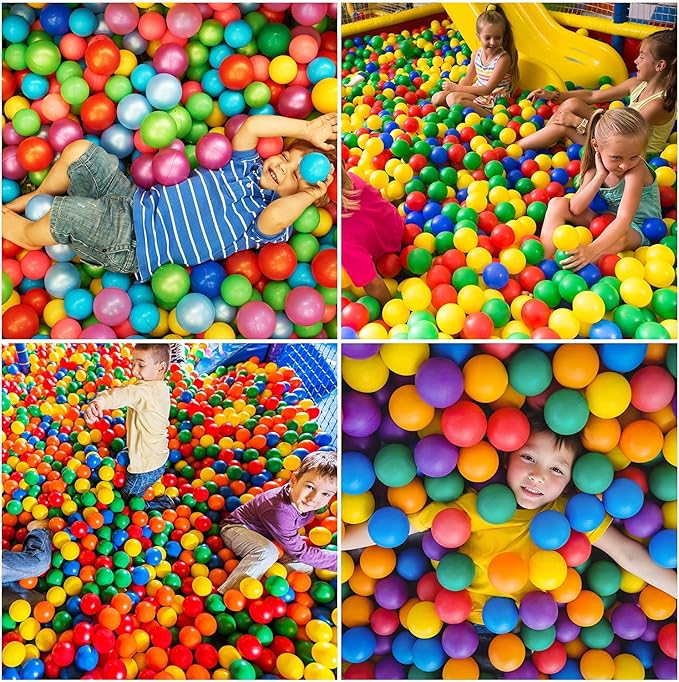 Vanland Ball Pit Balls for Baby and Toddler Phthalate Free BPA Free Crush Proof Plastic - Multicolored Pit Balls in Reusable Play Toys for Kids with Storage Bag