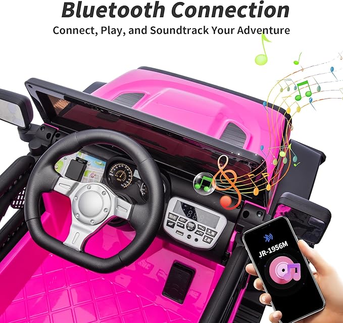 24V Kids Ride on Car, Kids Electric Vehicles Car Ride on Toy Truck for Toddlers w/Remote Control, 400W Motor - Pink