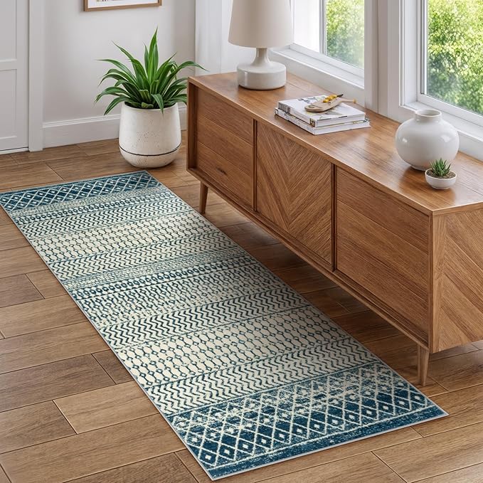Machine Washable Area Rugs, 2x5 Kitchen Runner Rug Non Slip,Low Pile Non-Shedding Indoor Front Door Rug Carpet for Bedroom Kitchen Entryway Laundry Room