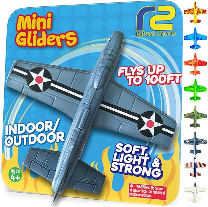 Foam Airplanes for Kids: Airplane Toy Glider Plane Styrofoam Airplanes - Best Stocking Stuffers for Boys for All Ages 4 5 6 7 8 9 Year Old - Outside Toys Air Planes Outdoor Army Toys for Kids Presents