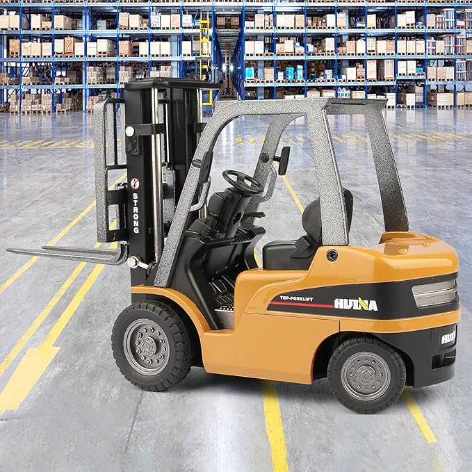 duturpo 1/50 Scale Diecast Forklift Truck Toys, High Detail Metal Construction Vehicles Model Toy for Kids (Forklift)