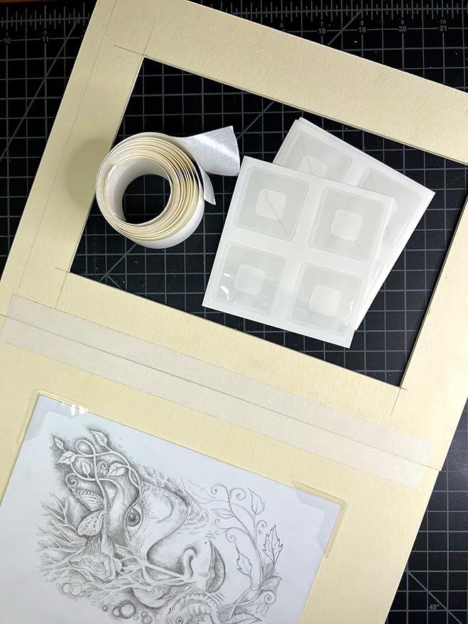 Lineco, Self-Adhesive Polypropylene Mounting Corners, 1.25 inch Full View, Pressure Sensitive, Non-Yellowing Acrylic Adhesive (Pack of 48)