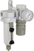 PneumaticPlus SAU320-N03G-MEP Compressed Air Filter Regulator Combo 3/8" NPT - Metal Bowl, Manual Drain, Bracket, Gauge