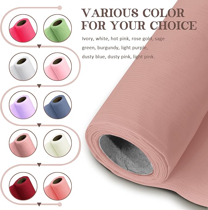 Horbaunal Dusty Rose Chiffon Fabric by The Yard, 1 Yard Continuous Sheer Fabric 59" Wide Soft Draping Fabric for Wedding Arch Draping Party Backdrop DIY Sewing