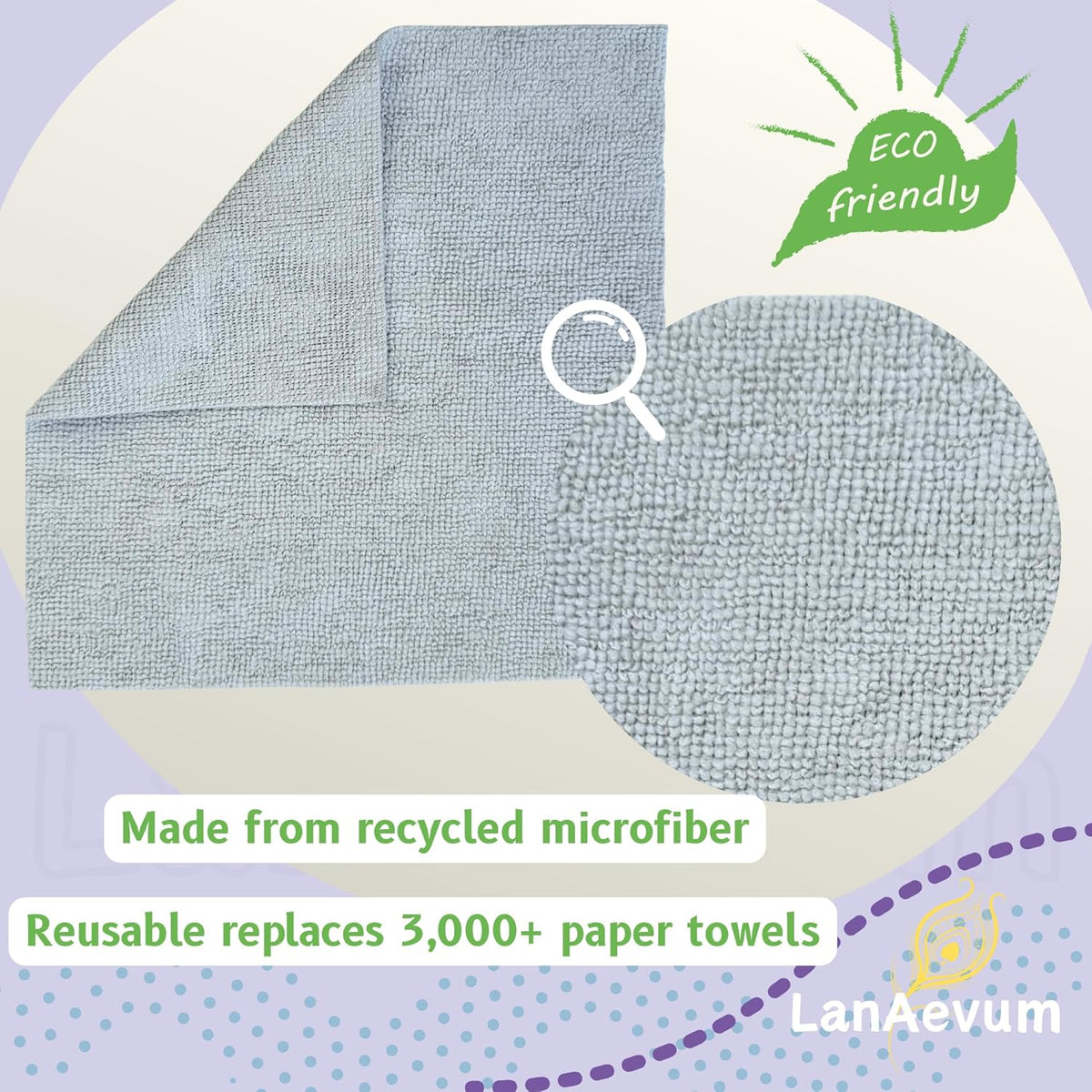 Microfiber Cleaning Cloths 60-Pack Microfiber Towels Pull-Out Packs 8.7x8.7 in, Lint Free, Streak Free, Absorbent, Reusable, Washable, Scratch Free, for Kitchen, Car Detailing, Glass, Pink/Gray/Blue