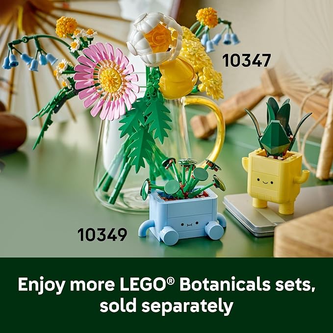 LEGO Botanicals Happy Plants Building Toys - Bedroom or Dorm Room Decor for Girls, Boys, & Adults, Desk or Shelf Display - Stocking Stuffers & Gift for Christmas - 10349