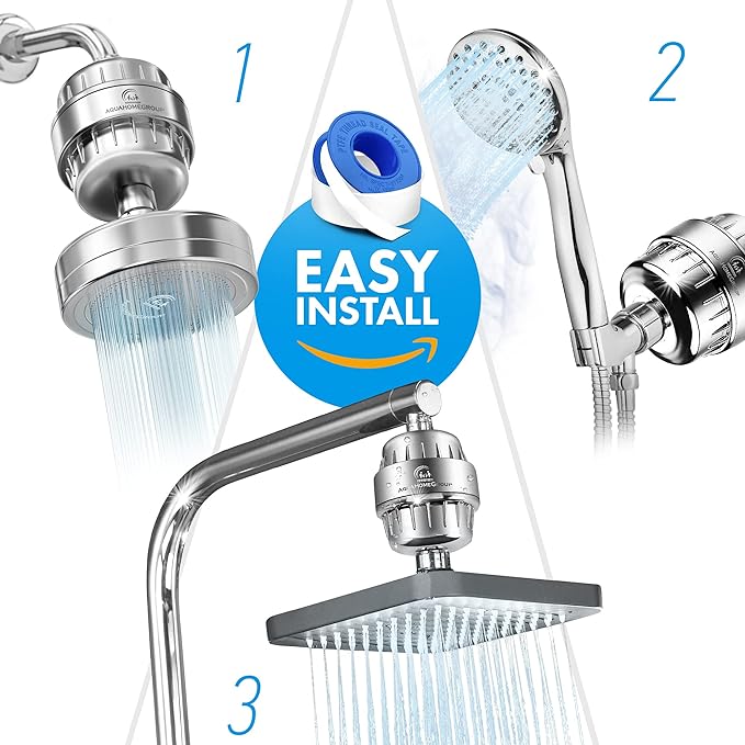 AquaHomeGroup 20 - Stage Replacement Premium Filter Cartridge 2-pack (No Housing), Compatible with Any Shower Filter of Similar Design 15 and 20 stages