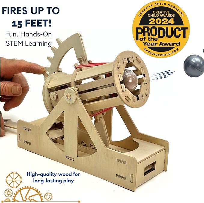 PATHFINDERS STEM Kit – Leonardo da Vinci Bombard Cannon | Science Kits for Kids Age 12-14 | stem Age 12-14 Physics Toys | Kids Engineering kit