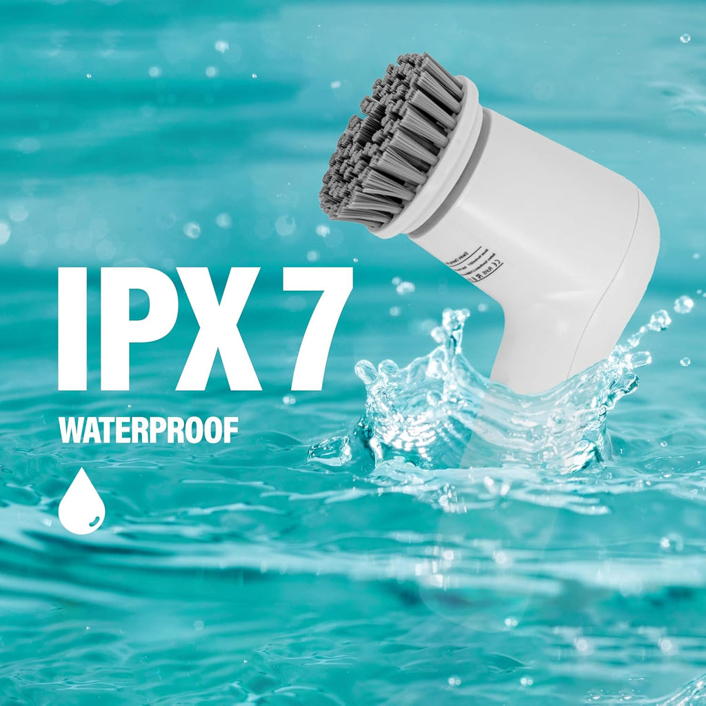 Electric Spin Scrubber,Cordless Cleaning Brush Scrubber for Home, IPX7 Waterproof with 5 Replaceable Brush Heads and Adjustable Removable Extension Handle