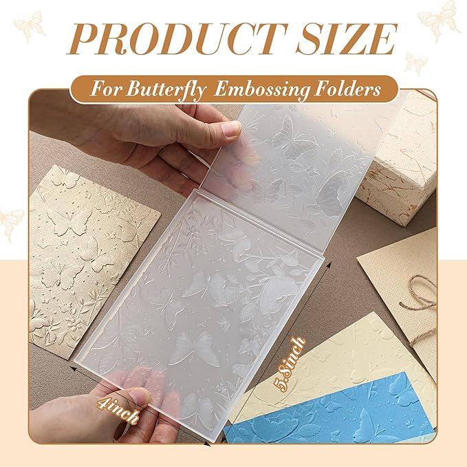 Geiserailie 1 Pcs Embossing Folders Embossing Machine Template Paper Card Folders for Christmas Card Making DIY Flower Scrapbook Photo Album Craft Decoration 5.9 x 4.1 Inch (Butterfly Style)