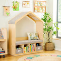 Guidecraft EdQ Kids' Reading Nook - Natural: Wooden Storage Bench Bookcase Organizer with Divided Cubbies and Bins for Books and Toys | Preschool and Homeschool Furniture