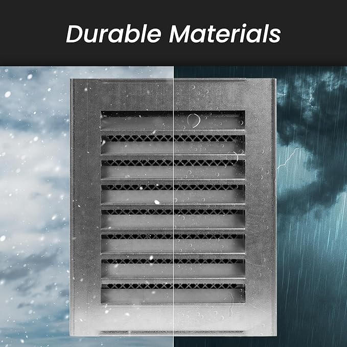 Repa Market 12" x 12" Inch (Inner Dimensions) Galvanized Steel White Soffit Air Vent Cover - Louvered Square Gable Vent with Mesh Screen - Exhaust/Intake Ventilation Grill - Outdoor Metal Duct Grate