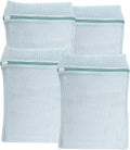 4-Piece Blue Medium Durable Organic Cotton Mesh Laundry Bags with Sturdy Zippers and Breathable Mesh are Delicate Laundry Bags for Underwear, Clothes, Pants and Socks