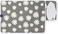 Encasa Homes Ironing Mat/Pad (Small 28"x20") with 3mm Padding & Silicone Iron Rest for Steam Pressing on Tabletop or Bed - Heat Resistant, Portable, Quilting & Travel Blanket - Daisy Grey