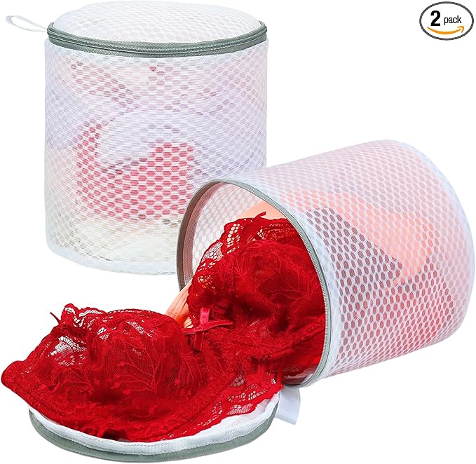 Vivifying Bra Bags for Laundry, 2 Pack Honeycomb Mesh Bra Washing Bags for Laundry, Washing Machine, Lingerie, Delicates, Sock and Baby Clothes