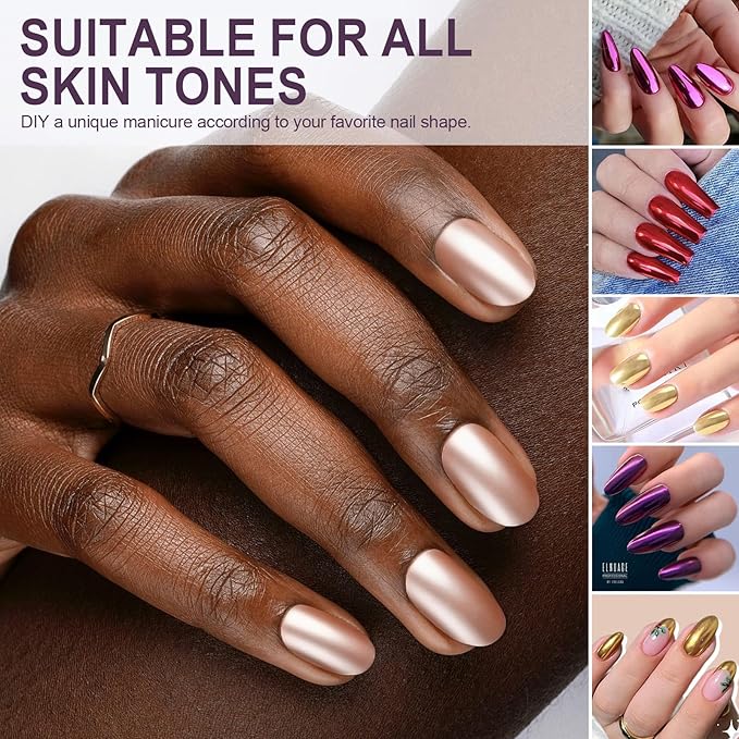 Artdone 16 Jars Chrome Nail Pearl Powder Silver and Gold Mirror Iridescent Aurora Metallic Nail Pigment Pearlescent Mermaid Pigment Pearl Dust Kit, Nail Art Decoration, Acrylic Resin Craft
